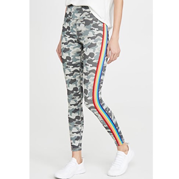 Spiritual Gangster Pants - SPIRITUAL GANGSTER- Essential Camo Rainbow Stripe Leggings In Camo Print